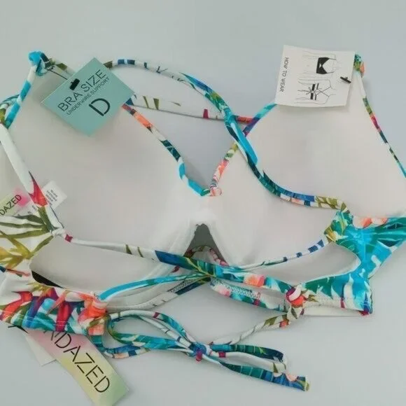 Sundazed Women's Hot Tropics Printed Jenna swim Bra. 34 D - Picture 4 of 10